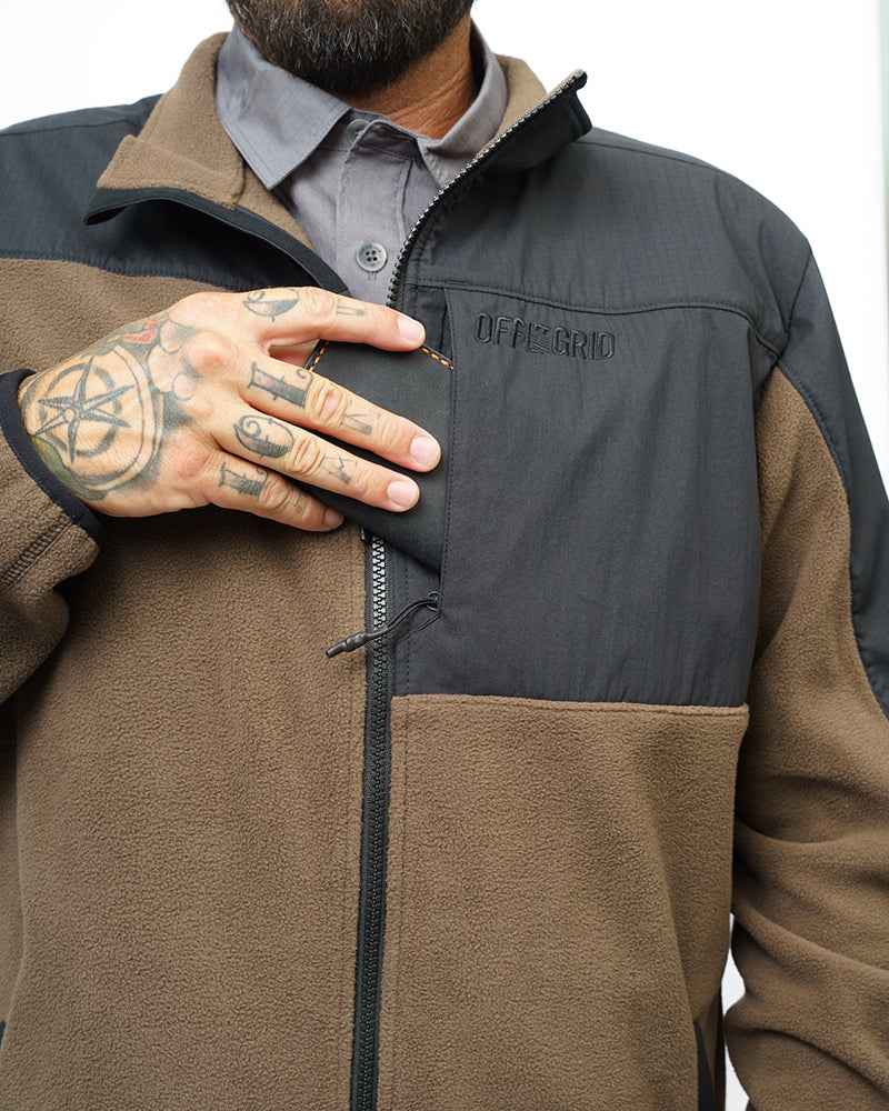 Bruin Fleece Zip Up- Major Brown