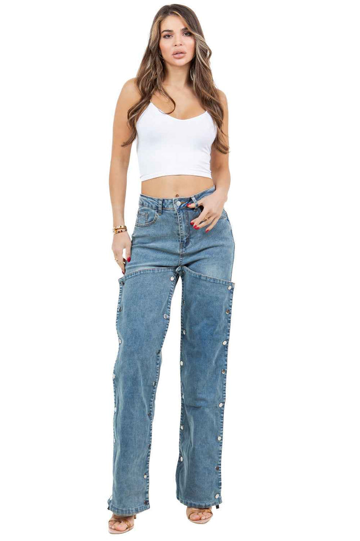 WOMEN FASHION STYLE DENIM PANTS