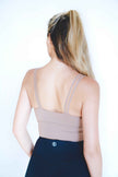 I Am Confident Beige Cropped Tank