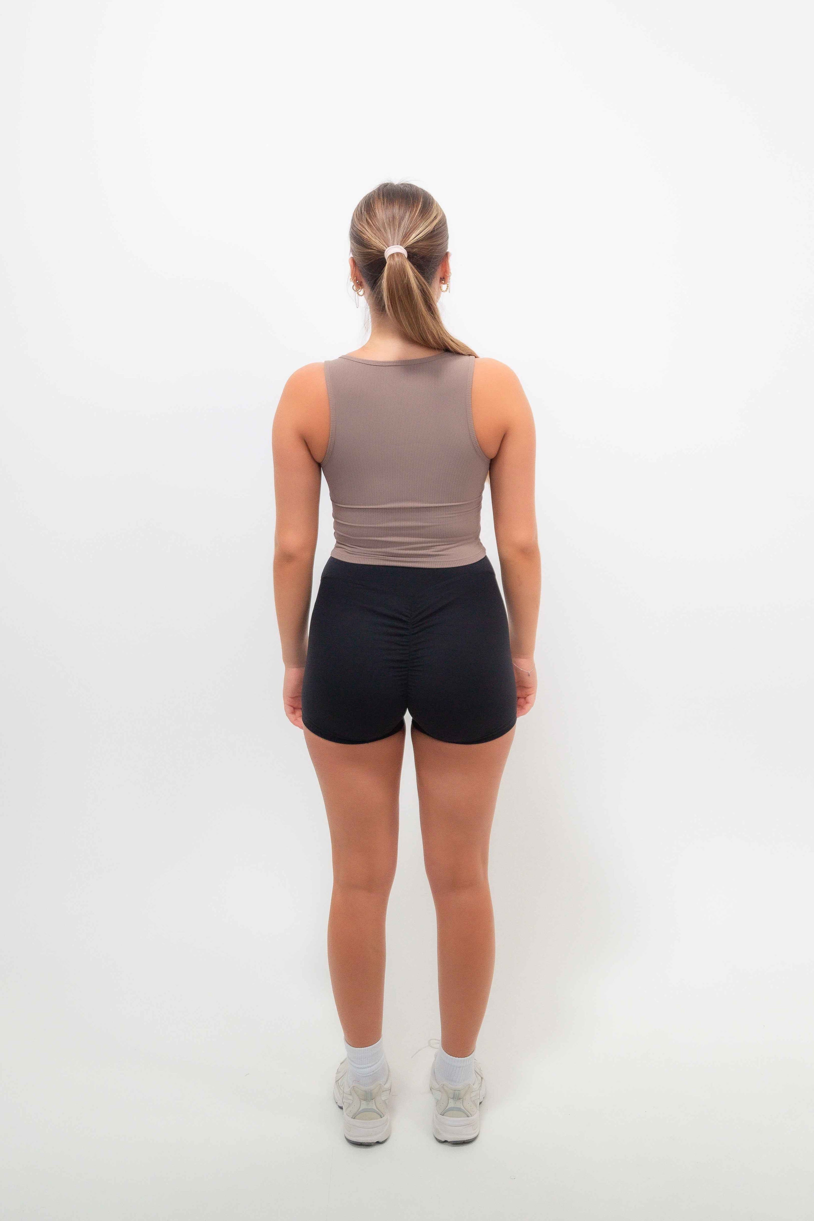 I Am Self Love Ribbed Quick-Dry Butter Taupe Tank