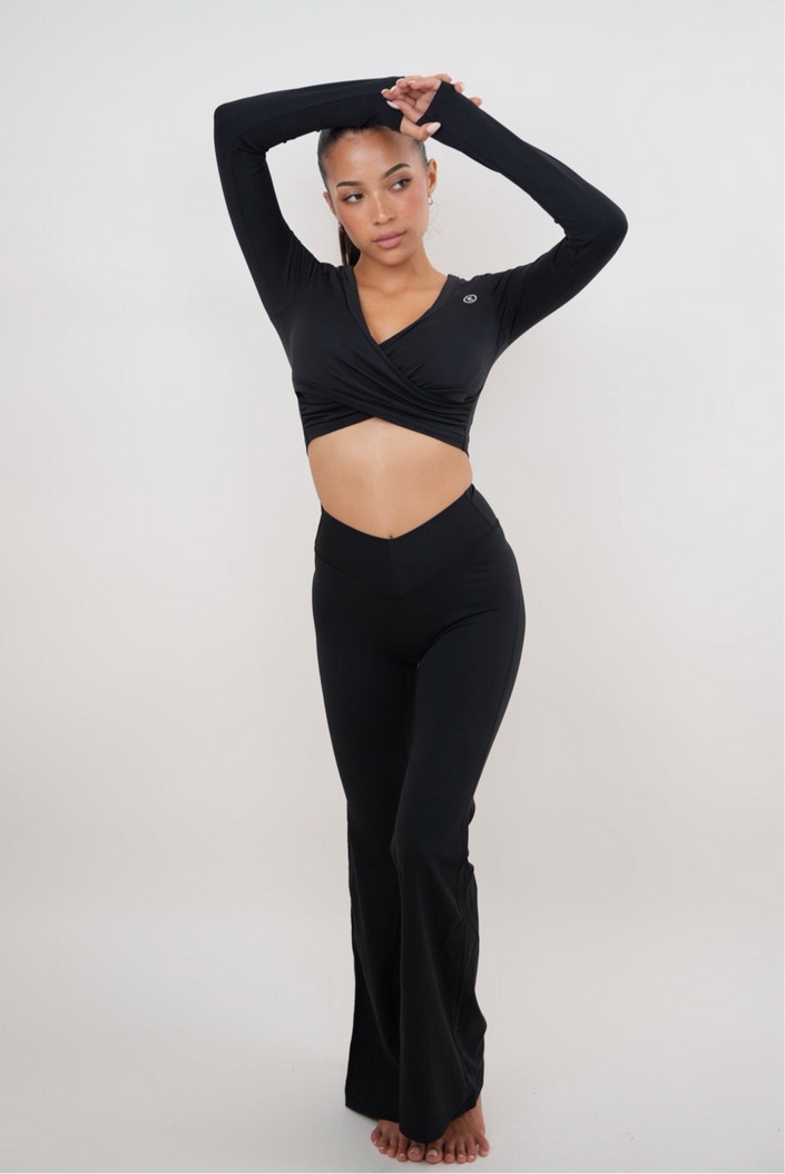 I Am Present Black Stretch Flare Legging