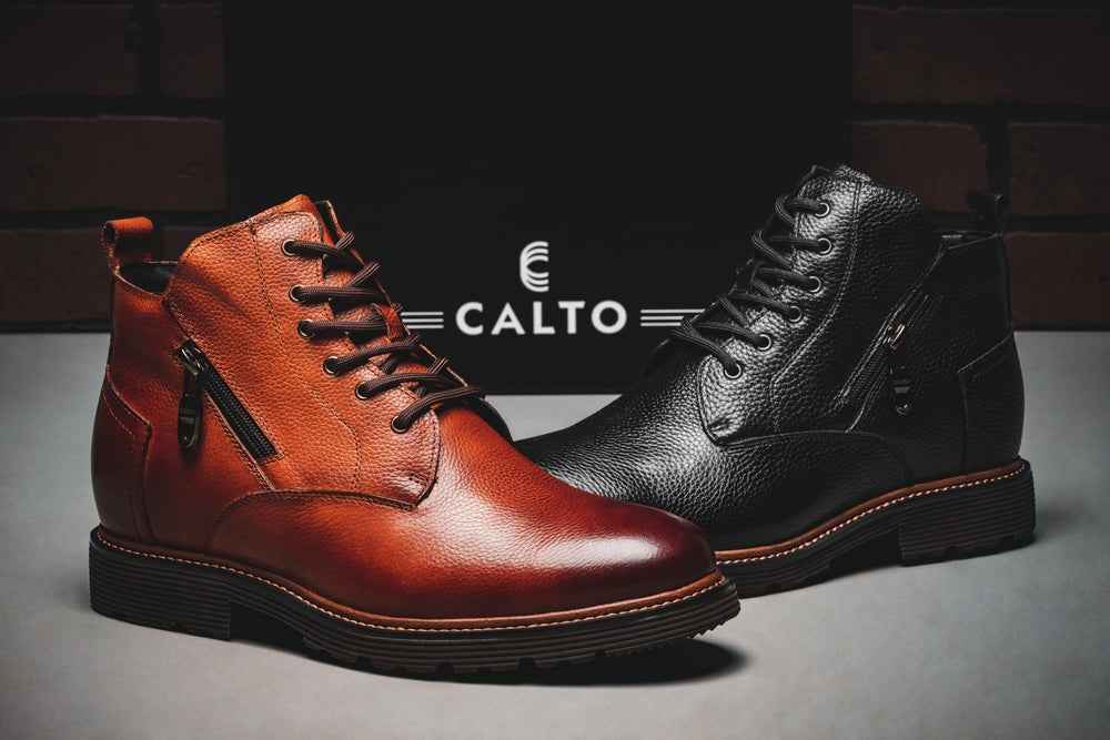 CALTO - Y42072 - 2.8 Inches Taller (Brown) - Dressy Casual Boots