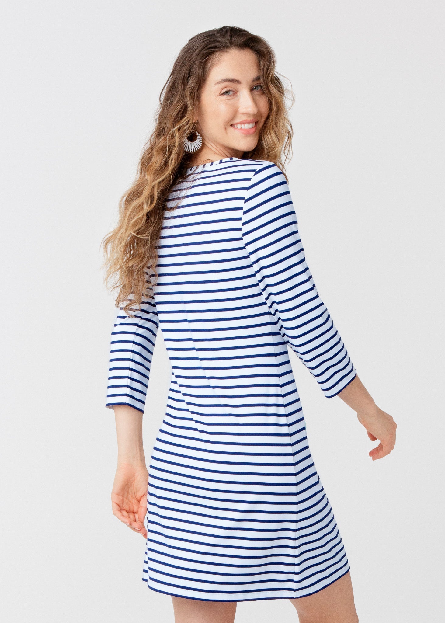 Navy Stripe Cabana Shift Dress
