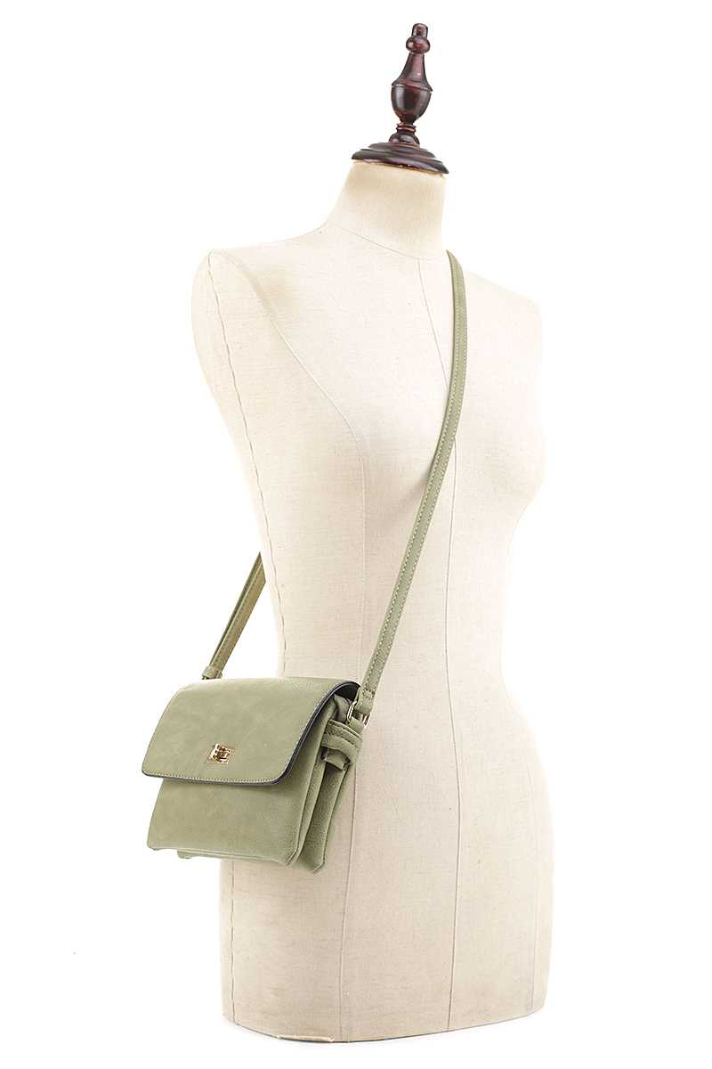 Smooth Colored Crossbody Bag - Pikemla