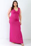 Plus V-neck Sleeveless Maxi Dress - Pikemla