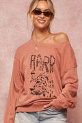A Garment Dyed French Terry Graphic Sweatshirt - Pikemla
