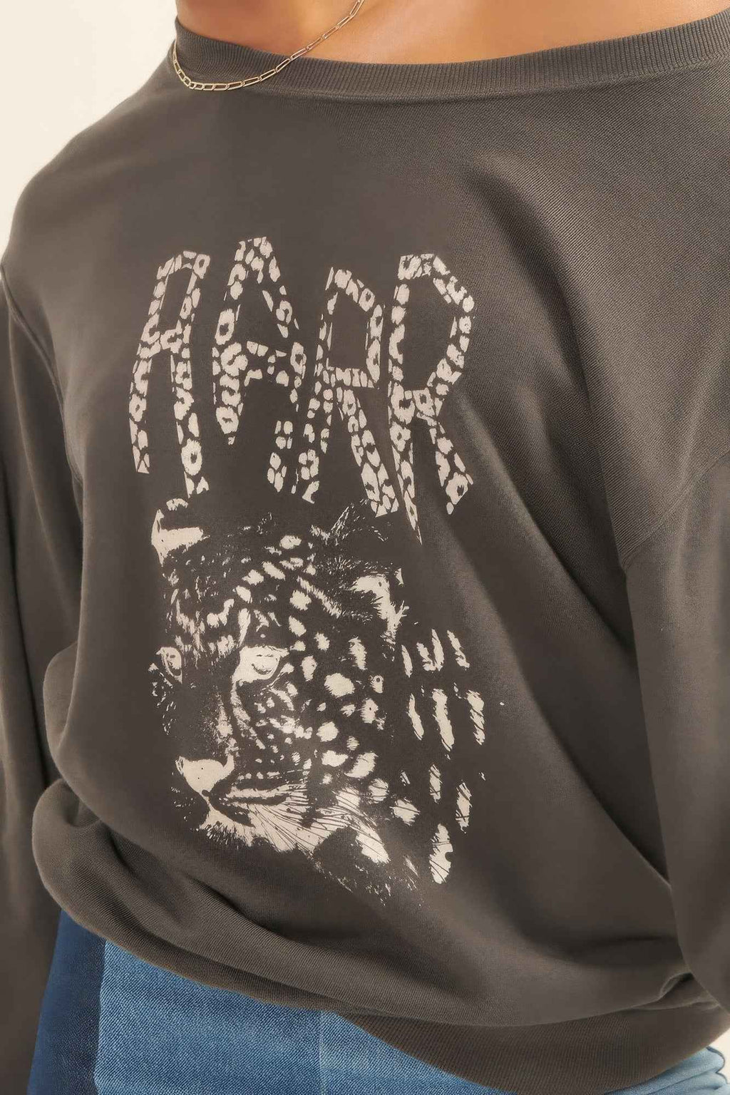 A Garment Dyed French Terry Graphic Sweatshirt - Pikemla
