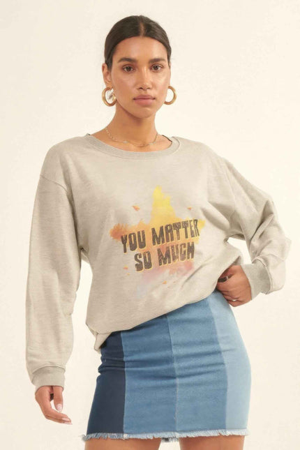 Vintage-style, Multicolor Star French Terry Knit Graphic Sweatshirt - Pikemla