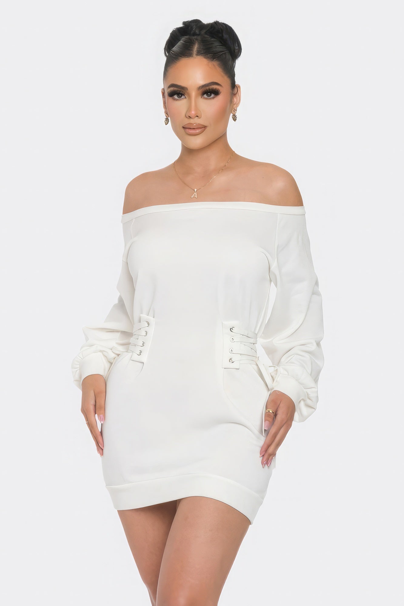 Off Shoulder Mini Dress - Pikemla