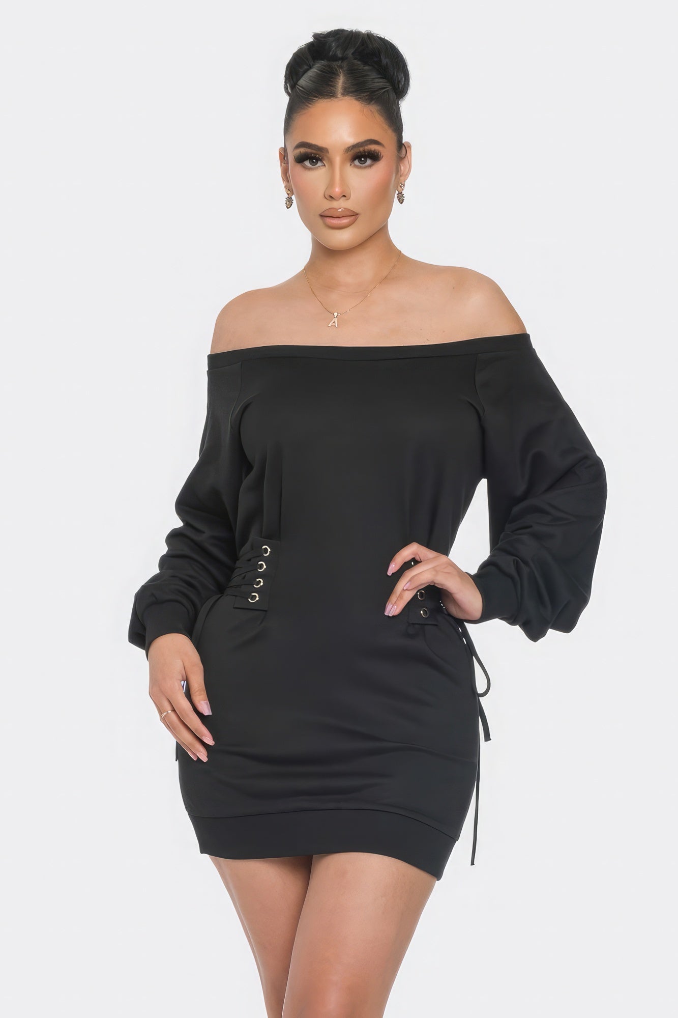 Off Shoulder Mini Dress - Pikemla