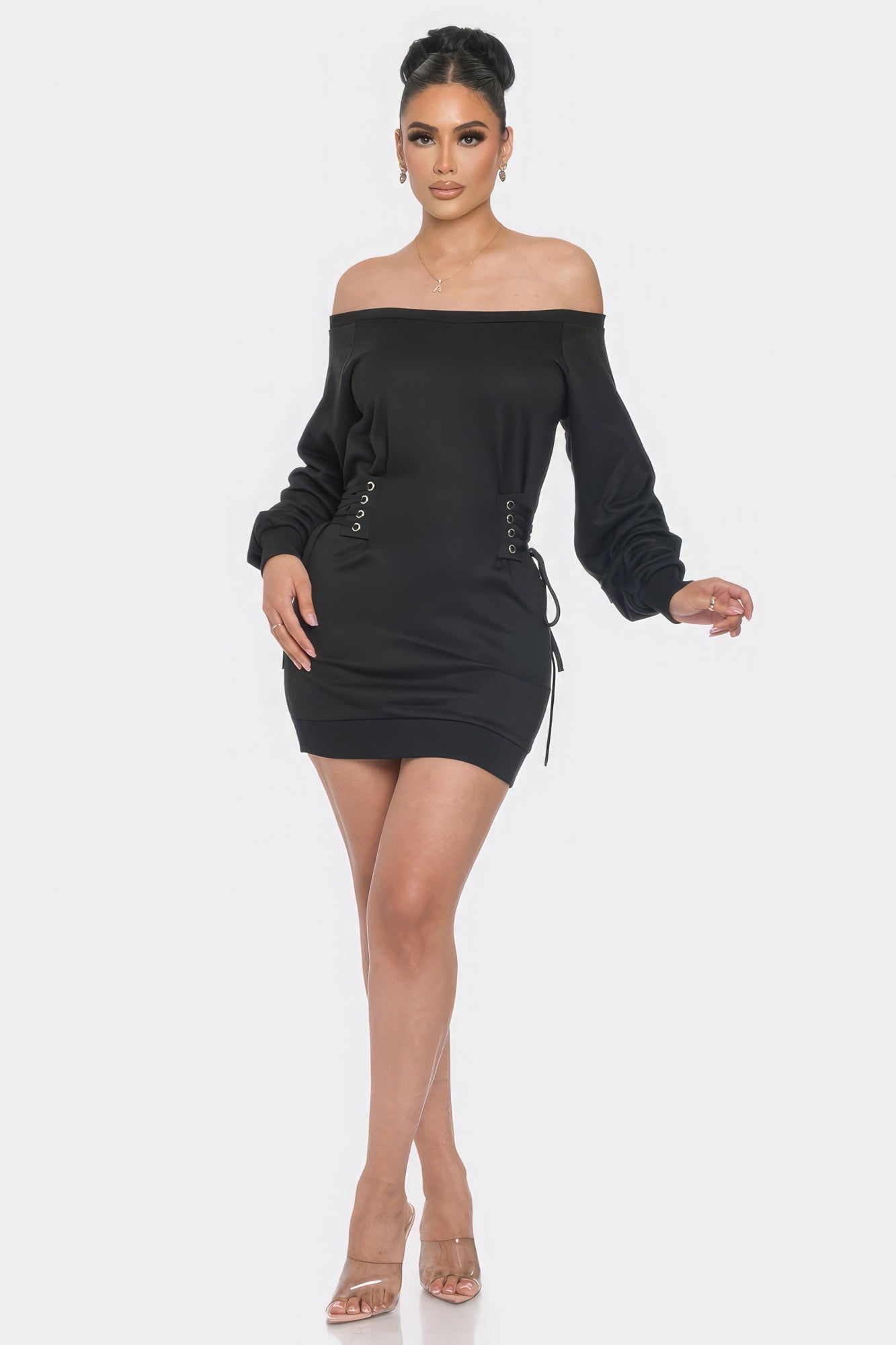 Off Shoulder Mini Dress - Pikemla