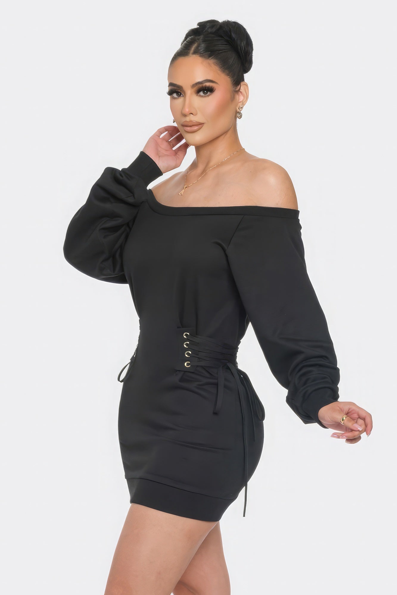 Off Shoulder Mini Dress - Pikemla