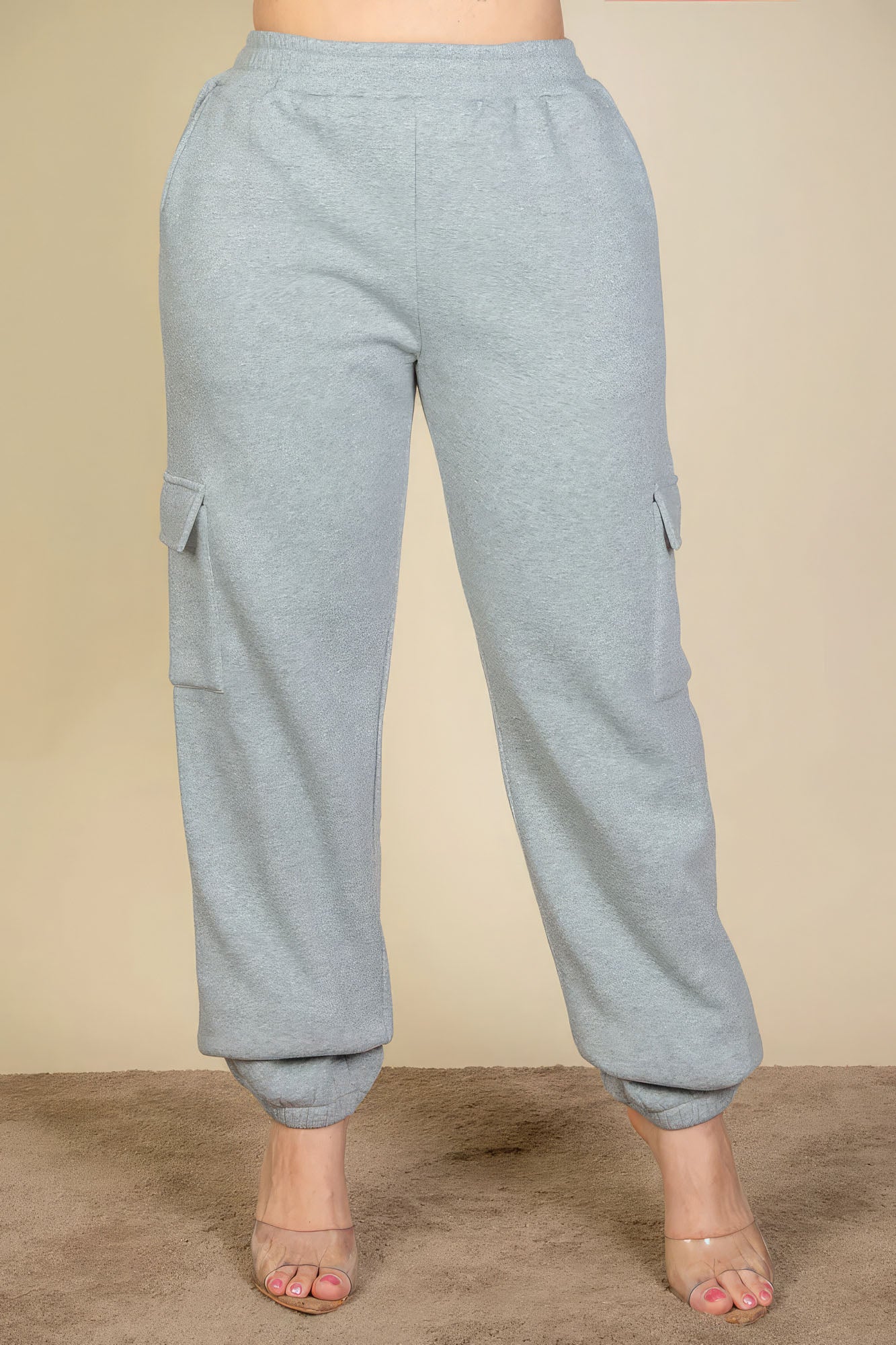 Plus Size Side Pocket Drawstring Waist Sweatpants - Pikemla