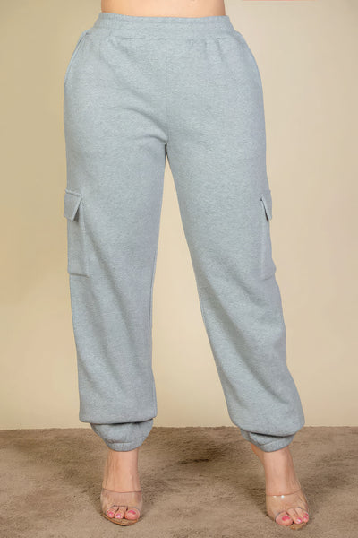 Plus Size Side Pocket Drawstring Waist Sweatpants - Pikemla