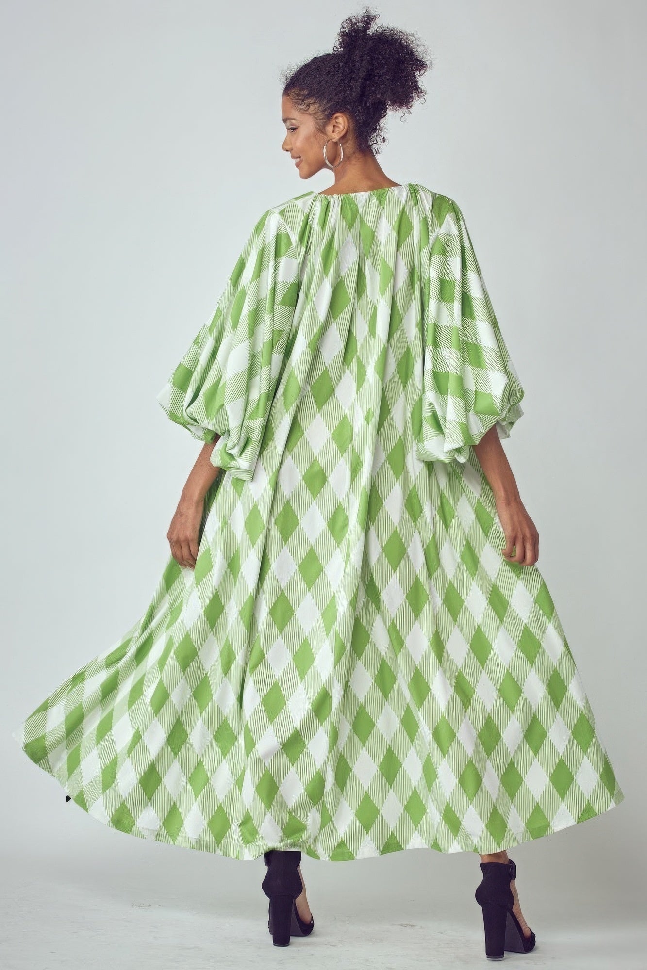 Balloon Sleeves Very Over Fit Pocketed Dress - Pikemla