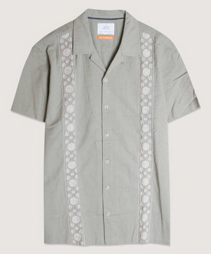 Embroidered Panels Camp Shirt - Pikemla