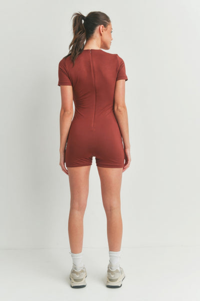 Solid Color Bodycon Jumpsuit - Pikemla