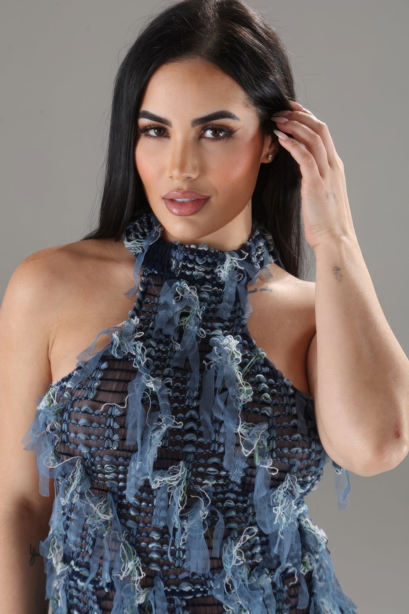 Halter Ruffled Dress - Pikemla