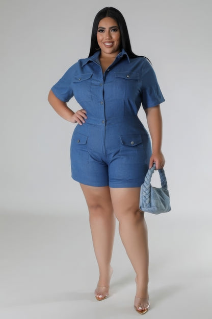 Semi-stretch Romper - Pikemla