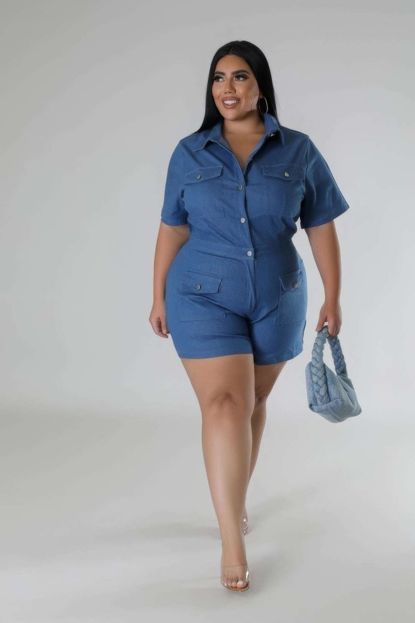 Semi-stretch Romper - Pikemla