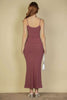 Ribbed Mermaid Hem Camisole Maxi Dress - Pikemla