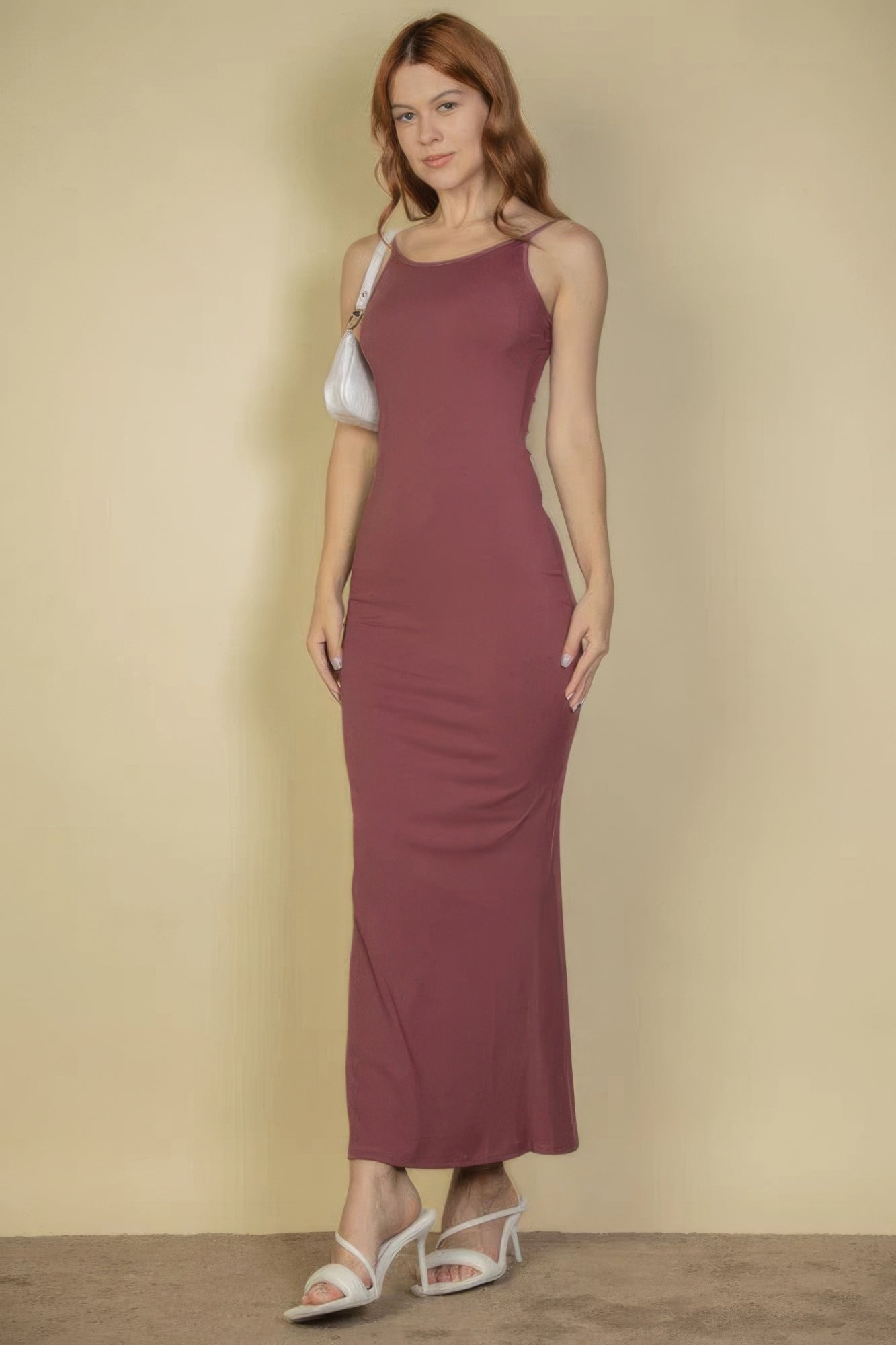 Ribbed Mermaid Hem Camisole Maxi Dress - Pikemla