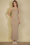 Ribbed Mermaid Hem Camisole Maxi Dress - Pikemla