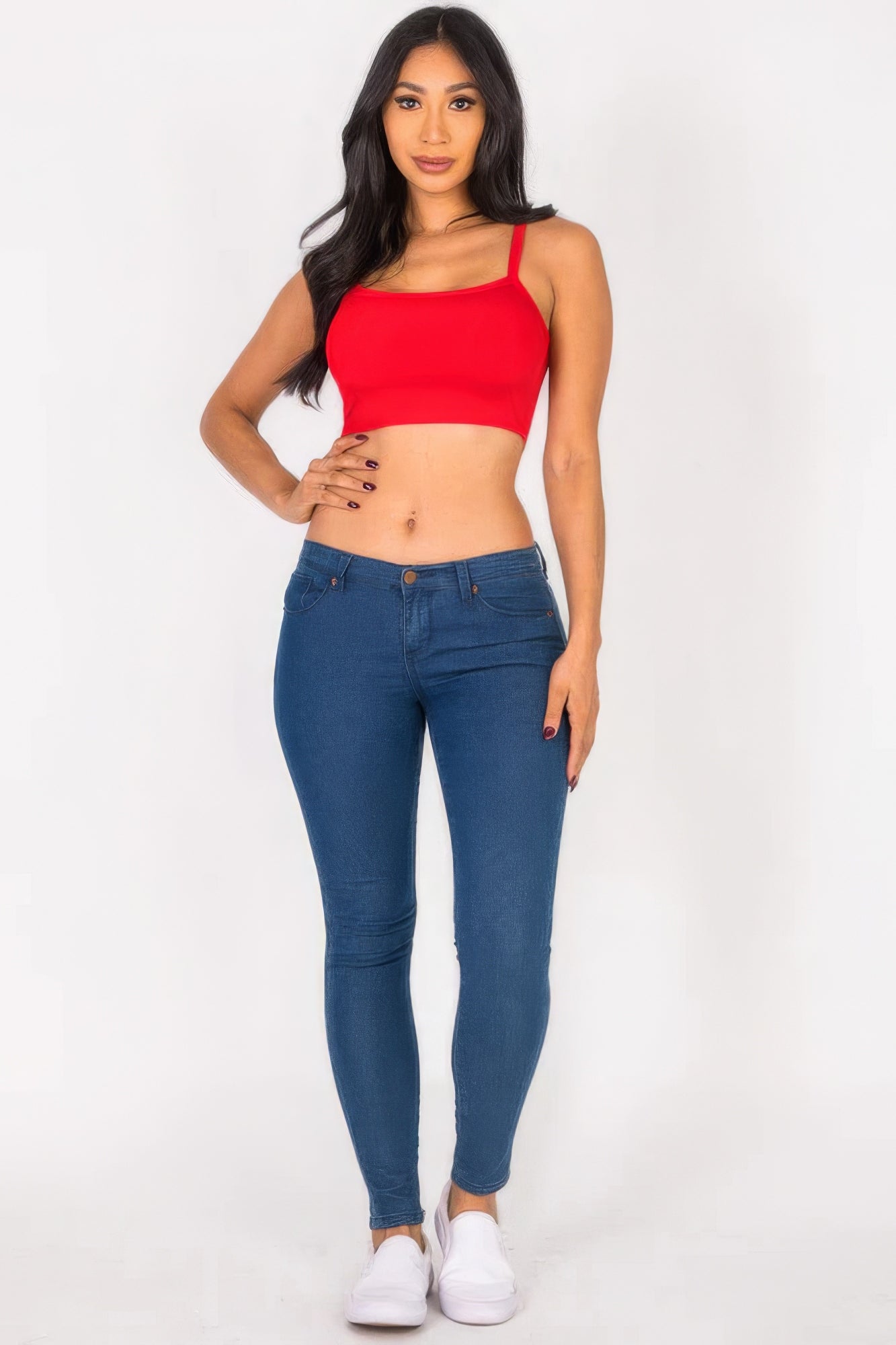 Ribbed Knit Cami Crop Top - Pikemla