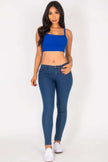 Ribbed Knit Cami Crop Top - Pikemla