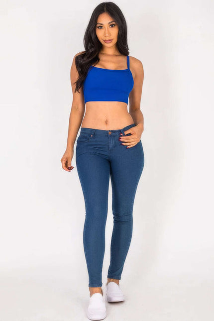 Ribbed Knit Cami Crop Top - Pikemla