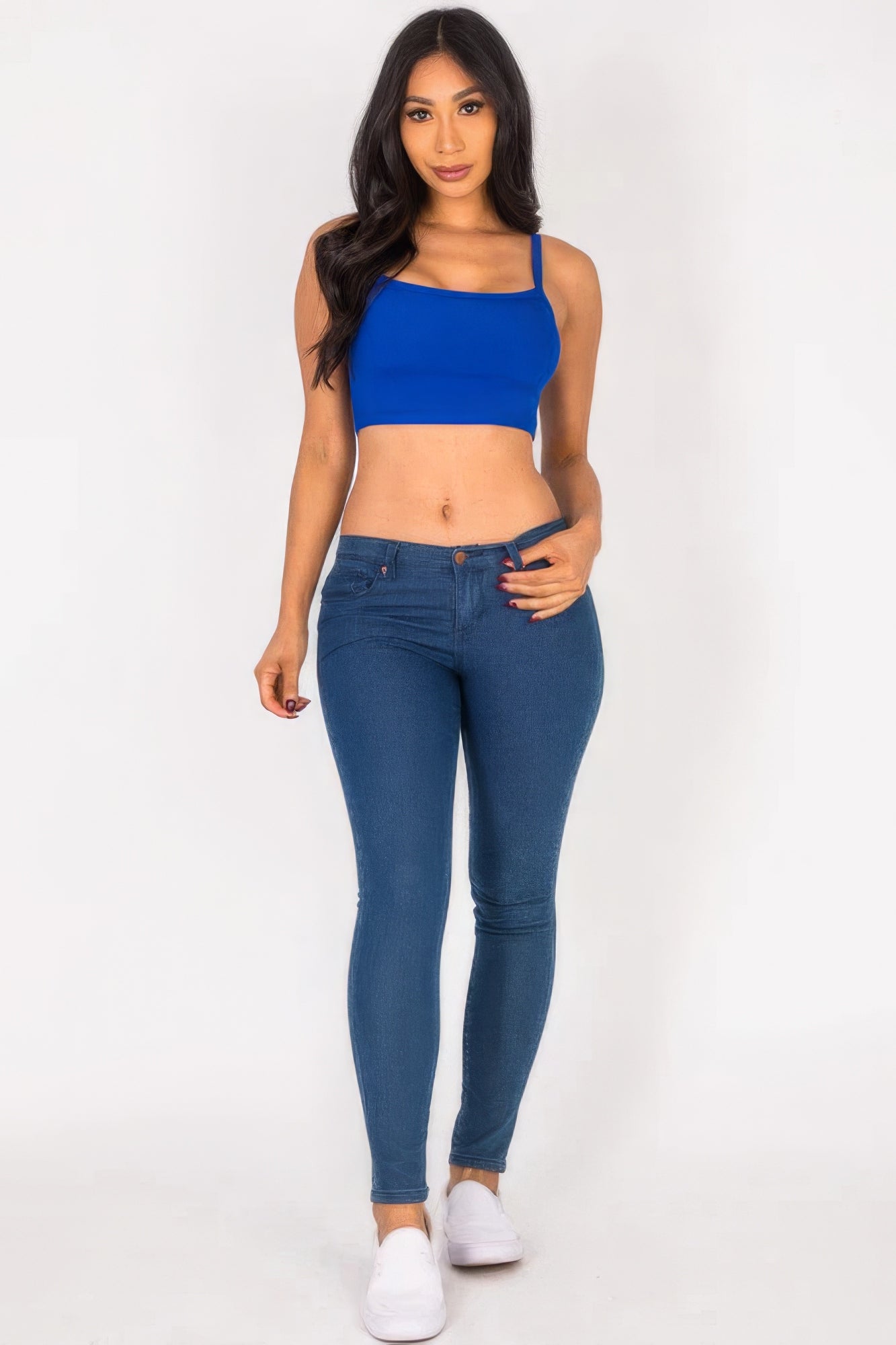 Ribbed Knit Cami Crop Top - Pikemla