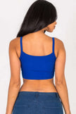 Ribbed Knit Cami Crop Top - Pikemla