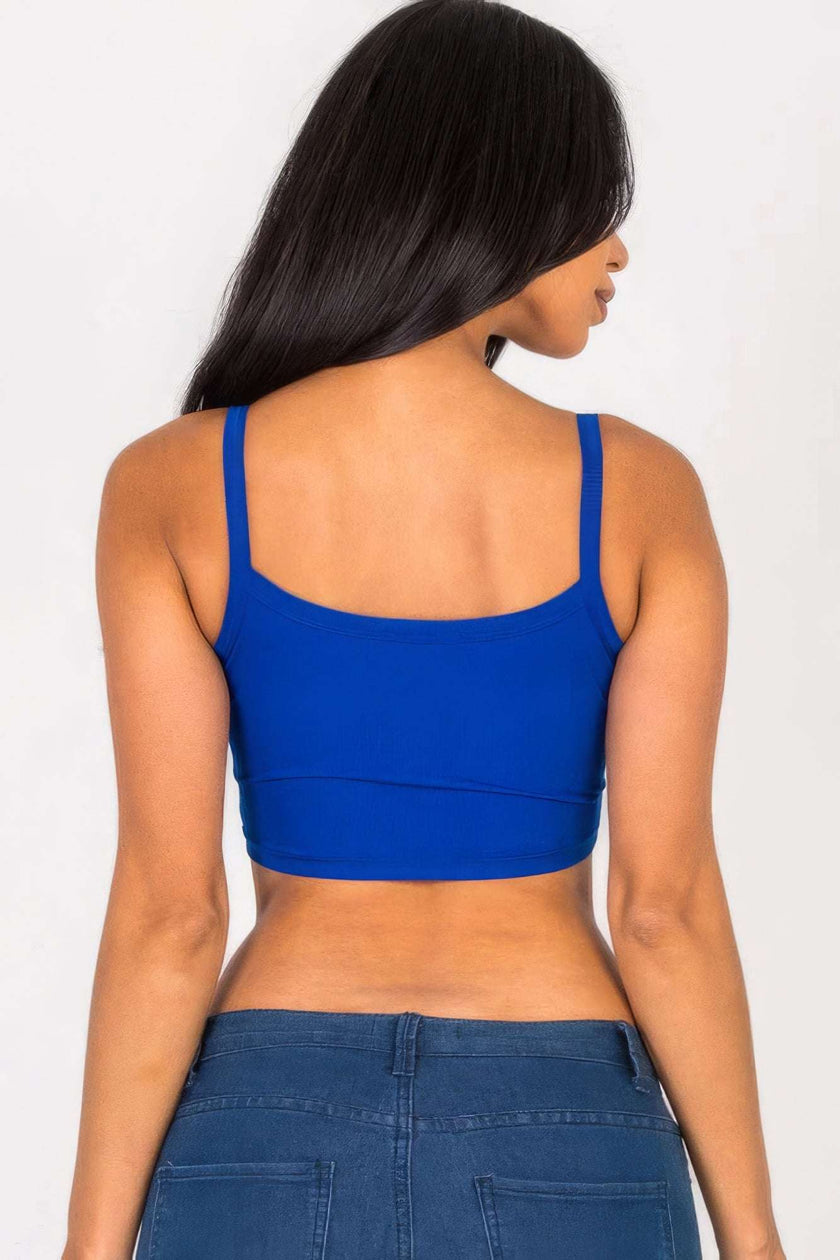 Ribbed Knit Cami Crop Top - Pikemla