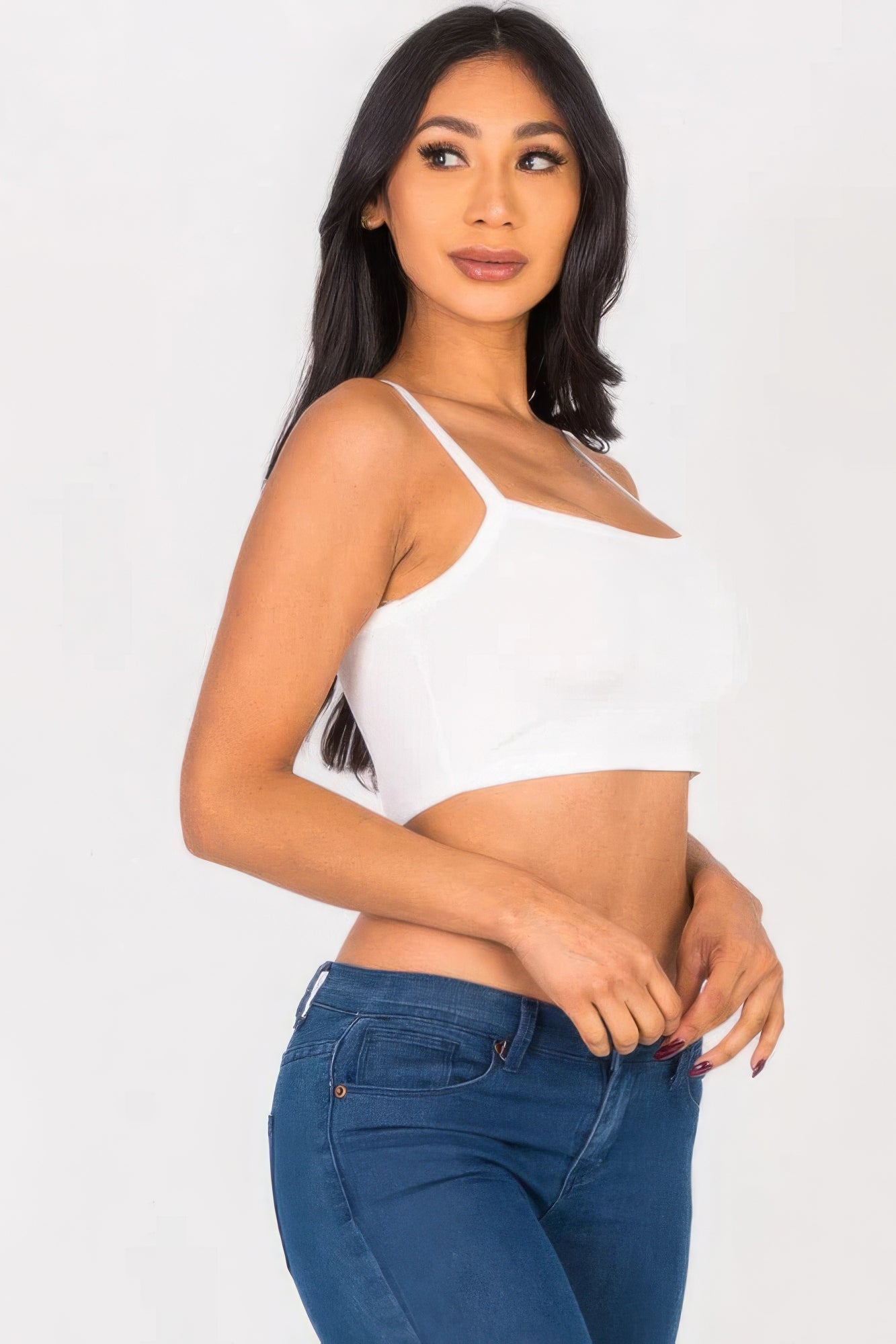 Ribbed Knit Cami Crop Top - Pikemla