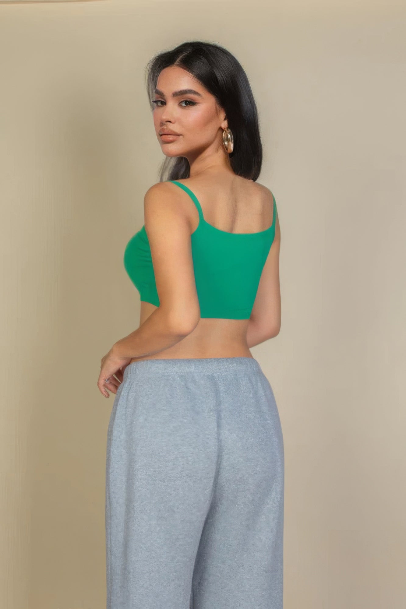 Ribbed Knit Cami Crop Top - Pikemla