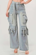 Belted Denim Cargo Jean - Pikemla
