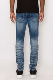 Men Creased Biker Denim Jeans - Pikemla