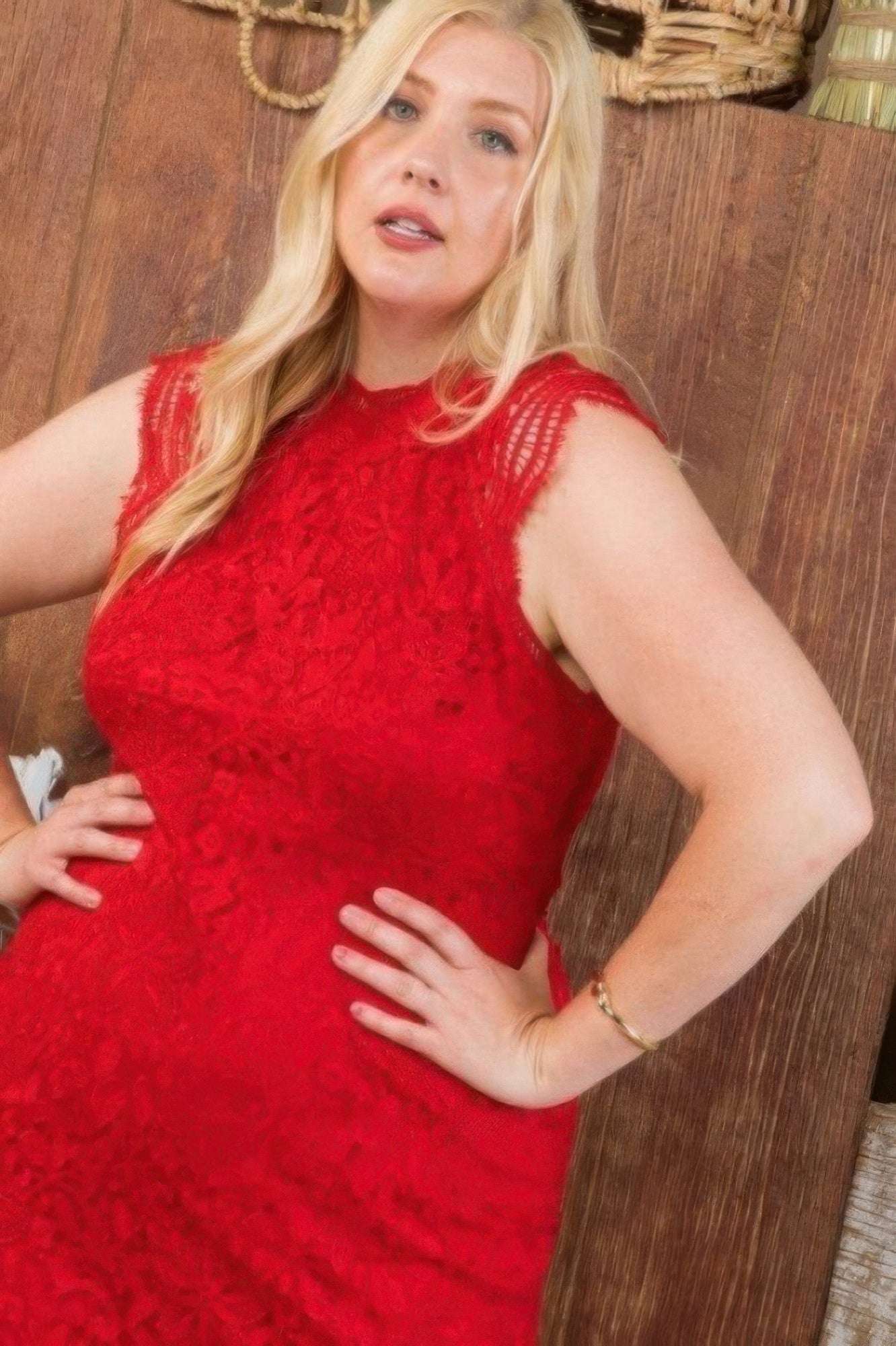 Lace Crochet Mini Raglan Dress With Zipper Back - Pikemla