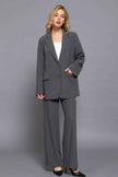 Long slv front button closure blazer - Pikemla