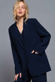 Long slv front button closure blazer - Pikemla