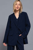 Long slv front button closure blazer - Pikemla