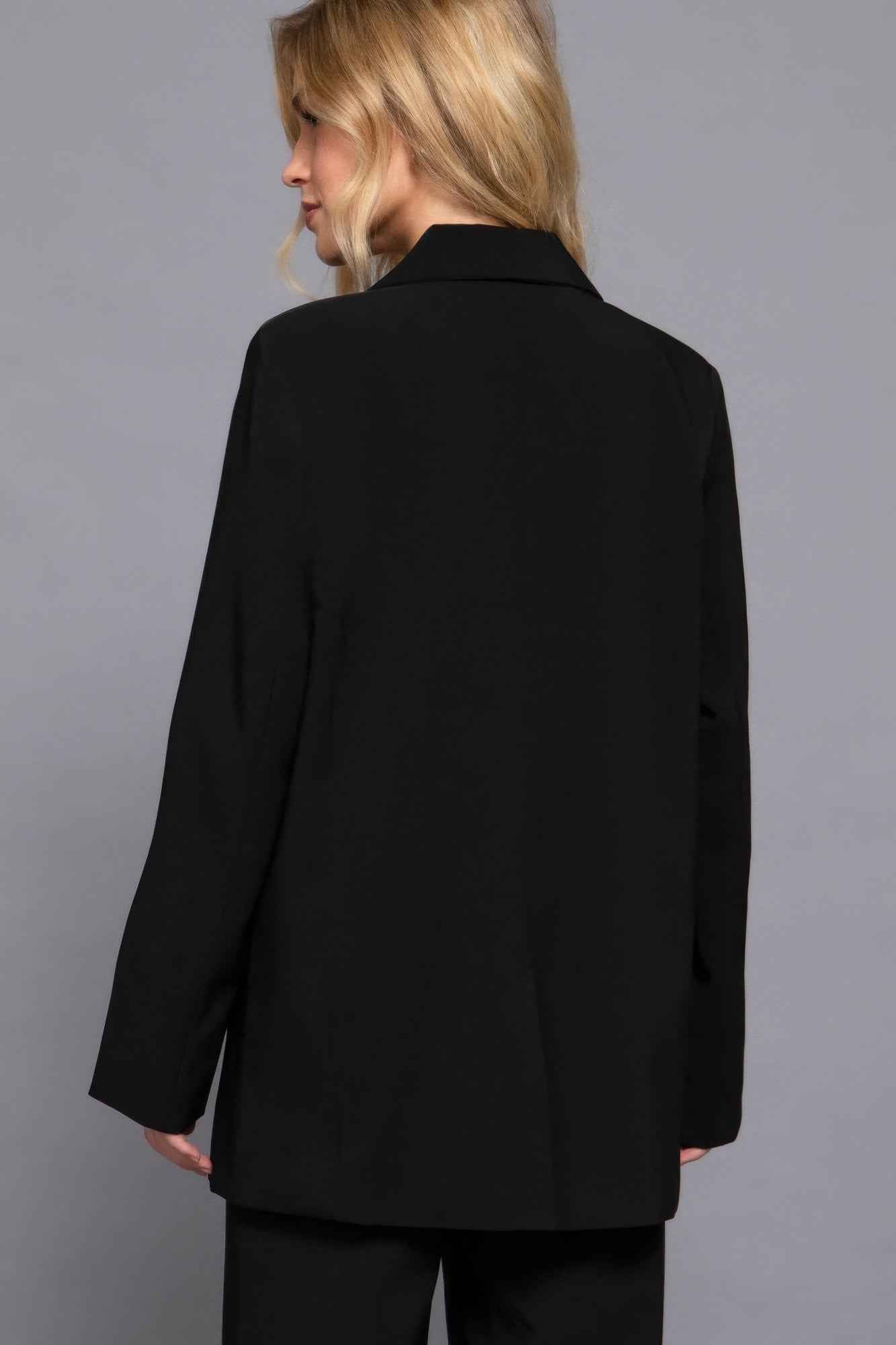 Long slv front button closure blazer - Pikemla