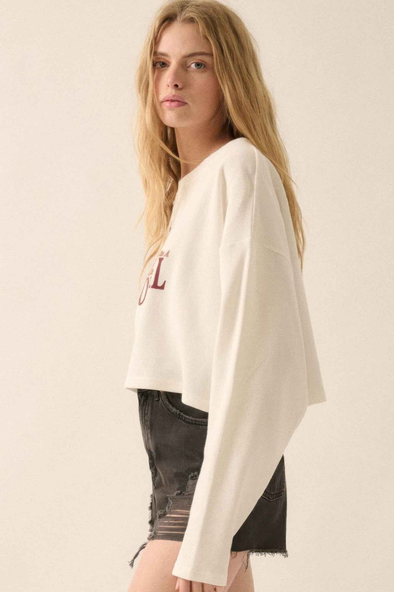 Love like a cowgirl thermal graphic sweatshirt - Pikemla