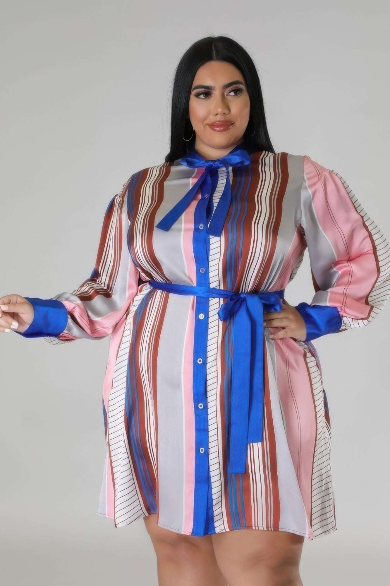 Long Sleeves Non-stretch Dress - Pikemla
