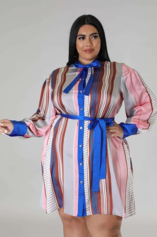 Long Sleeves Non-stretch Dress - Pikemla