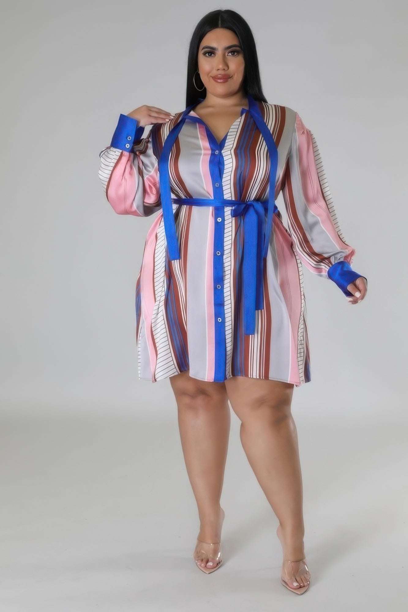 Long Sleeves Non-stretch Dress - Pikemla