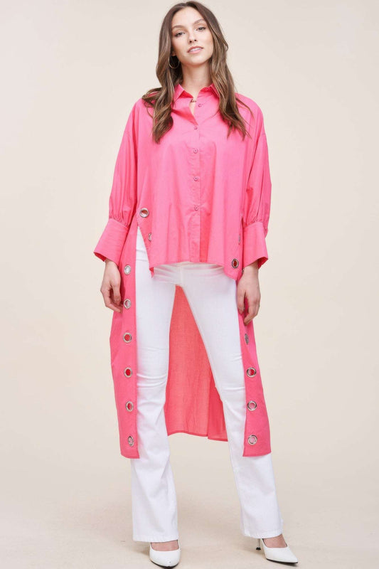 Oversized Shirt With Long Back - Pikemla