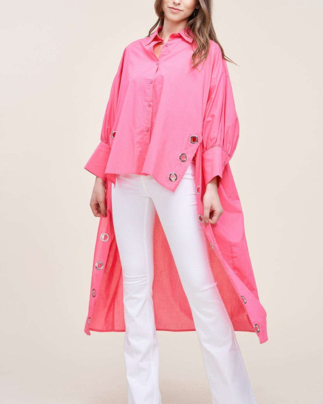 Oversized Shirt With Long Back - Pikemla