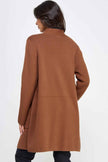 Basic Soft Long Line Open Front Sweater Cardigan - Pikemla