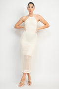 Halter Neck Open-back Midi Dress - Pikemla